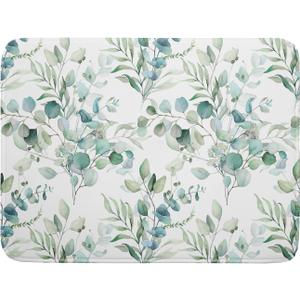 Kawani Watercolor Sage Leaves Dish Drying Mats for Kitchen Counter 16x18 Inch,Spring Mat,Sage Herbs Dishes Pad Drainer Rack Absorbent Fast Dry Accessories, Sage Green