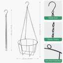 Metal & Macrame Plant Hanger Indoor/Outdoor Use Heavy Duty Hanging Planter Holder with Basket for Ceiling, Window, Patio Decorative Hanging Pot Tray for Plants(12 Inch, 2-Pack)
