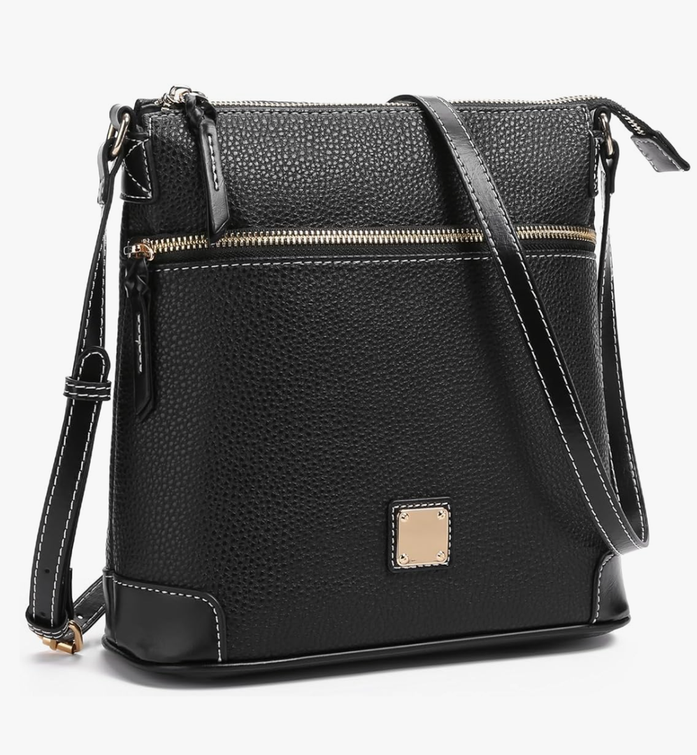 GAEKEAO Crossbody Bags for Women Multi Zipper Pockets Shoulder Handbags Lightweight Medium Travel Purse, Black