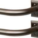 Bronze Curtain Rods 2 Pack, Heavy Duty Wrap Around Curtain Rod for Windows 28 to 48 Inch, Adjustable Decorative Blackout Drapery Pole, Modern Room Darkening Rod for Blackout Curtains, Brown