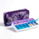 Weekly Pill Organizer 2 Times a Day, Zumd Pill Box 7 Day with Cute Quilted Fabric Zipper Case, Travel Pill Case Am Pm for Vitamin Medicine Organizer