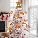Christmas Corgi Tree Topper 9Pcs Ornament Tree Decorations for Xmas Tree Top Decoration Indoor Outdoor Home Decor Holiday Party