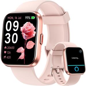 Fitpolo Smart Watches for Women Android iPhone, 1.8'' Women Smartwatch with Alexa Built-in, Bluetooth Calls, IP68 Waterproof, 7 Days Battery, Heart Rate/Sleep/SpO2 Monitor, 110 Sports Mode
