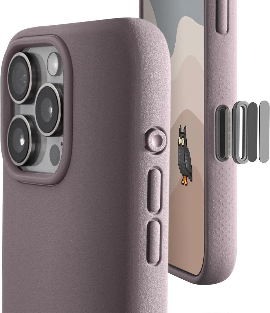 TineeOwl for iPhone 16 Pro Max Magnetic Case, Covered Camera Control Button, Compatible with MagSafe, TPU, Minimalist, Slim/Thin, Grippy - Dune Series (Dusty Lilac, iPhone 16 Pro Max)