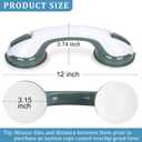 2-Pack Shower Handle Safety Grab Bars with Suction Cups for Bathtubs and Showers - Bathroom Rails Aid for Seniors, Elderly, Handicap - Wall & Bath Tub Toilet Support 12Inch