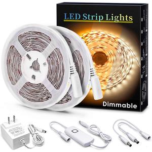 MYPLUS Under Cabinet Lighting Kit, 32.8 Ft Dimmable Led Strip Lights with 600 LEDs,12V, Low Power Safety Adapter, Flexible Tape Light for Kitchen Cabinet,Bedroom,Counter,Shelf (Warm White-3000k)