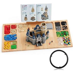 Building Baseplate Table for lego, lego Table with Storage and Classify, Building Tray Board for Adults Children and Seniors with 360 Rotating Lazy Susan