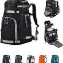 55L-70L Expandable Ski Boot Bag  Waterproof, Durable with Helmet Compartment  Ideal for Ski & Snowboard Gear  Men & Women (Black)