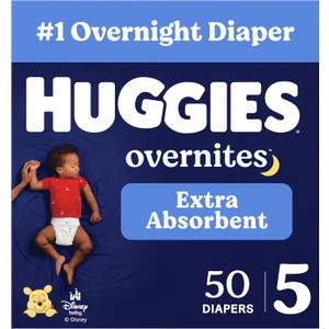 Huggies Overnites Diapers Size 5, 50 Count