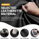 CAPITAUTO Car Seat Covers Full Set, Black Seat Covers for Car with Lumbar Support, Faux Leather Waterproof Seat Covers 5 Seats, Breathable Automotive Seat Covers Fit for Most Cars SUV Truck