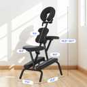 BestMassage Portable Massage Chair Foldable Tattoo & Spa Chair with Adjustable Face Cradle, High-Density Cushion, Lightweight Frame & Carry Bag, Black, 18 Inches X 22 Inches X 46 Inches