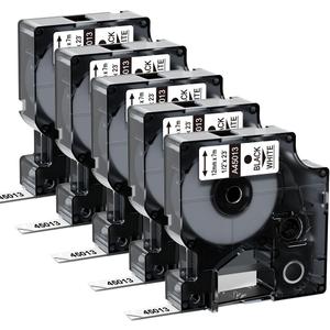 45013 Replace for DYMO D1 Label Tape 1/2 Inch x 23Ft A45013 Black on White 45013s S0720530 Label Maker Refills Compatible with Dymo Labelmanager 160 LM 280 210D 360D 420P, 5-Pack