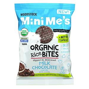 Woodstock Mini Me's Organic Rice Bites, Milk Chocolate, 2.1 Ounce Pack of 2 EXP 19 Feb 2026