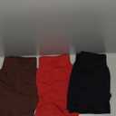 OLCHEE Womens Workout Shorts Seamless Scrunch Butt Lifting 3 Pack Yoga Gym Athletic High Waisted Tummy Control Booty 4.1" Inseam - Black Brown Red Medium