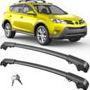 FengYu 300lb Lockable Roof Rack Cross Bars Compatible with Toyota Rav4 2013 2014 2015 2016 2017 2018, Heavy Duty Aluminum Roof Rails Crossbars Cargo Bars Canoe Rooftop Black Carrier Luggage