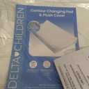 Delta Children Crib and Changer Changing Pad and Plush Cover - Works with Crib and Changers - Machine Washable Cover. Waterproof, White
