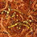 2 LB Crinkle Cut Paper Shred Filler for Gift Wrapping Baskets Filling Box Birthdays Christmas Thanksgiving Easter Weddings Valentines Mother's Day Anniversaries (Light orange and Gold)