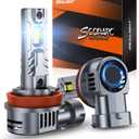 SEALIGHT S2S H11/H8/H9/H16 Light Bulbs, 40000LM Super Brighter, 6500K Pure White H11 Fog Bulbs, 60K+ Hours Lifespan, 2-Pack for Powersports/ATV Lamps