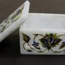 3 x 2 Inches Rectanhgle Shape White Marble Jewelry Box Abalone Shell Inlay Work Decoratrive Box from Indian Heritage Art and Crafts