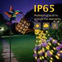 Solar Watering Can with Cascading Lights Outdoor Garden Decor, Hummingbird Shaped Hook Gardening Gifts for Mom Women Grandma Birthday, Solar Lights for Garden Decorations Patio Yard Lawn Backyard