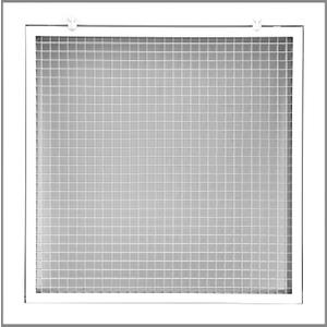 HVAC Premium 20" x 20" Cube Core Eggcrate Return Air Filter Grille for 1" Filter - Aluminum - White [Outer Dimensions: 21.75 X 21.75]