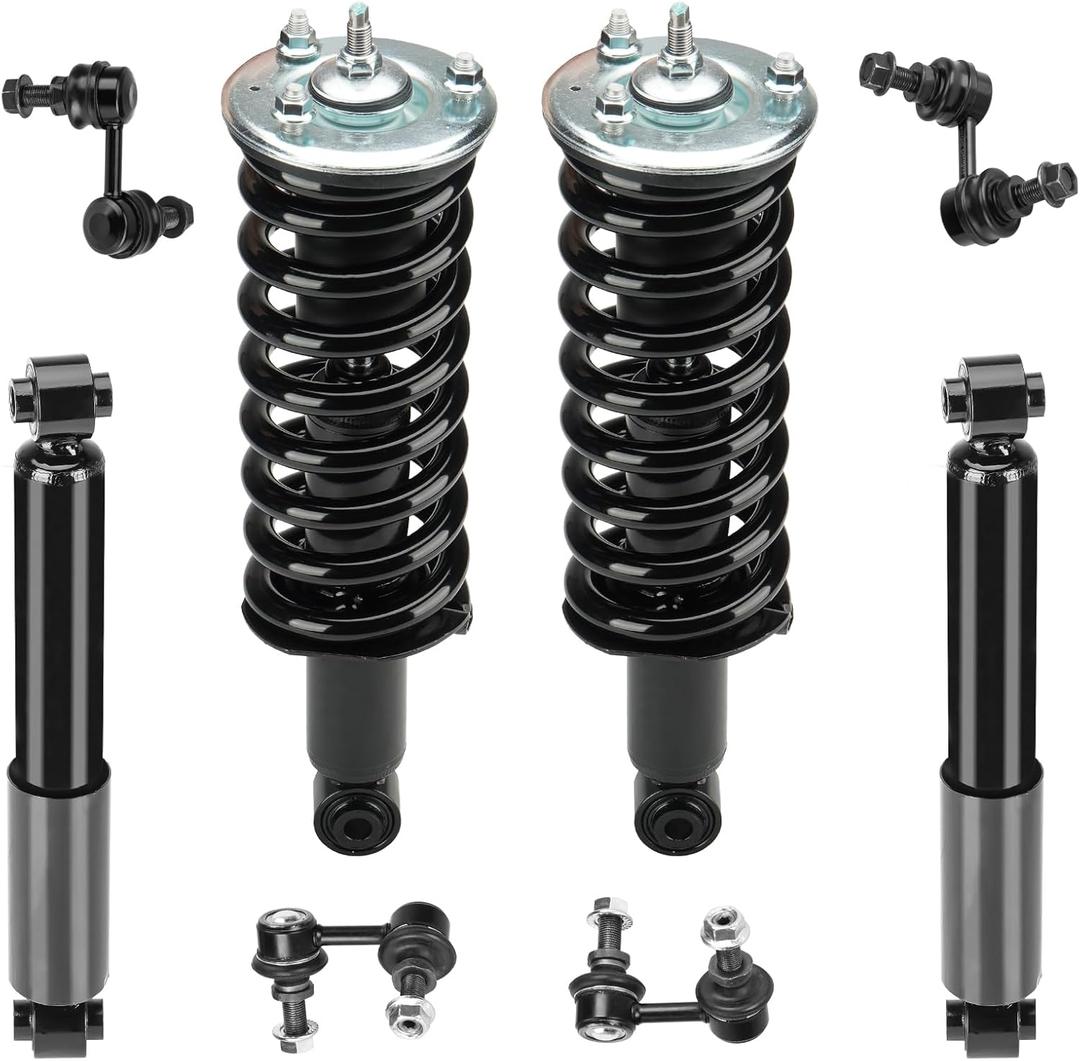Front Strut Assembly & Sway Bar Links for 2005-2012 Nissan Pathfinder, Rear Shock Absorbers Replace 171103 4345056 8PCS