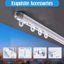 tipiace Ceiling Mounting Telescopic Curtain Track Measurement-Free Curtain Rail Suitable for Office, Living Room and Room Divider(white -Suitable window size：33.4” to 59” or 2.78ft to 4.92ft)