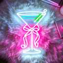 Neon Sign, HSJNJKFU Neon Signs for Wall Decor Bow Cup Light Sign, Bar Beer Signs for Man Cave, Home, Party, Room Decor, LEd Sign USB Powered
