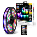 13.1ft Color Flow Multi-Color LED Light Strip, Indoor, Fun Flash Mode, Remote Control, Dimmable, Self Adhesive, Timer, 120 RGB+IC LEDs, USB Powered, Multi-White, Sound Reactive