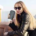 Disposable Coffee Cups with Lids and Straws - 16 oz (90 Set) Togo Hot Paper Coffee Cup with Lid To Go for Beverages Espresso Tea Insulated Reusable Cold Drinks Ripple Cups Protect Fingers From Heat