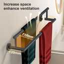 Towel Bars for Bathroom 24 Inch, Matte Black SUS304 Stainless Steel Wall Mounted Towel Holder, Double Towel Rack