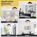 Bargeni Flush Mount Ceiling Light,12.5 inch LED Ceiling Light Fixture,5CCT Dimmable/2700K-6000K/20W, Matte Black with Wood Accent,Mid Century Light Fixtures Ceiling Mount,ETL Certified