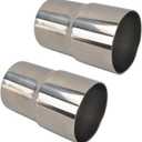 SSN Exhaust Pipe Reducer Component Adapter 2 Inch ID to 2.5 Inch ID Polished 304 Stainless Steel Universal ID 2" to ID 2.5" Exhaust Pipe Reducer Adapter 4 Inch Length-Pair 2 Pcs