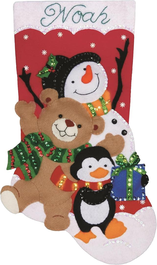 Design Works Crafts Holiday Friends Felt Stocking Kit, 18"