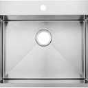 18x18 Inch Drop In Bar Sink,18 Inch Small Kitchen Sink,Stainless Steel 16 Gauge Single Bowl Outdoor Laundry Prep RV Sink with Strainer Drain, Brushed Nickel