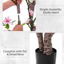 Jexine 1 Pcs 6ft Artificial Magnolia Tree Faux Magnolia Flower Tree with Pot Tall Faux Realistic Flower Plants Lifelike Plant for Indoor Outdoor Home Office Living Room Yard Patio Garden Decor (Pink)