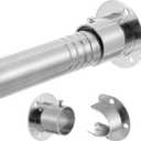 1.3 Inch Diameter Closet Rods for Hanging Clothes 17-87 Inch Adjustable, Metal Heavy Duty Closet Pole, Silver Closet Bar for Hanging Clothes, Suitable for Closet, Wardrobes, Bathroom, Windows