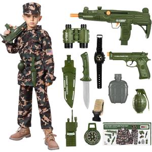 Army Costume for Boys, Halloween Boys Costume Military Soldier Pretend Set, Halloween Party Costumes for Boys 3-10