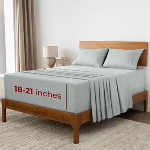 Mellanni Extra Deep Queen Sheets - 4 PC Iconic Collection Bedding - Hotel Luxury, Ultra Soft, Cooling Bed Sheets - Wrinkle, Fade, Stain Resistant (Queen, Spa Mint)