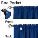 BGment Rod Pocket and Back Tab Blackout Curtains for Bedroom - Thermal Insulated Room Darkening Curtains for Living Room, 2 Window Curtain Panels (52 x 63 Inch, Classic Blue)