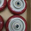 4 Inches Casters Wheels Medium Duty, 4 Packs Bearing 400LBS, Replacement for Platform Trucks Cart Furniture Workbench, Red PVC