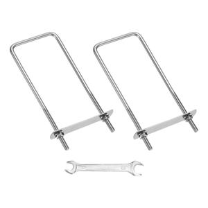 M METERXITY Square U-Bolts Kit (M8x60x160mm, Silver) 2Set Square U Shaped Bolts 304 Stainless Steel with Frame Plates & Nuts & Washers & Wrench, Apply to Ski/Board/Sailboat/Trailer