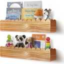 Scalloped Shelves - Set of 2 Pre-Assembled 24inch Floating Nursery Book Shelves, Scalloped Book Shelf - Kids Wall Bookshelf, Nursery Decor, Floating Shelves for Wall