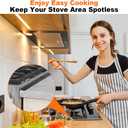 Stainless Steel Stove Gap Covers (2 Pack),Stove Gap Filler for Kitchen, Adjustable 13.8" to 27.5",Stove Gap Guards,Range Trim Kit,Heat Resistant and Easy Clean (Black)