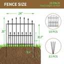 Decorative Garden Fence - 26in(H) x 20Ft(L) Heavy Duty Metal Garden Fencing Border Animal Barrier No Dig Rustproof for Rabbit Dog, Outdoor Decor for Yard & Patio Flower Bed (10 Panels + 11 Stakes)