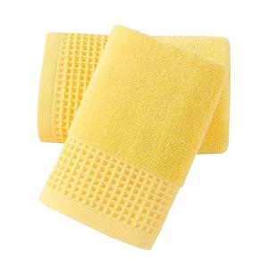 sense gnosis Yellow Hand Towel Set of 2 Super Soft 100% Cotton Quick Dry Absorbent Waffle Weave Decorative Bath Hand Towels for Bathroom 13" x 29"