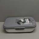 Rice Storage Container, Collapsible Airtight Food Storage Containers 6-20 Lbs, Rice Dispenser with Measuring Cup and Small Bin for Flour Cereal Pasta Grain, Cat Pet Dog Bird Food Container (Gray)