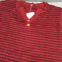 Women's Sweater Vest Spring Summer Button V Neck Striped Pullover Tank Top Cap Sleeve Knit Sweaters Tops (Red, M)