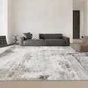 OMERAI Washable Rug 8'x10' Abstract Machine Washable Area Rugs for Living Room Ultra-Thin Non Slip Stain Resistant Modern Large Carpet for Bedroom Dining Room Office Brown Grey