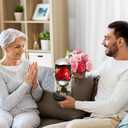 Gift for Her Forever Flower Bouquet for Delivery Prime Preserved Red Roses Glass Dome LED Light 100 Languages I LOVE YOU Necklace Mothers Day Birthday Romantic Valentines Gift for Wife Women Mom